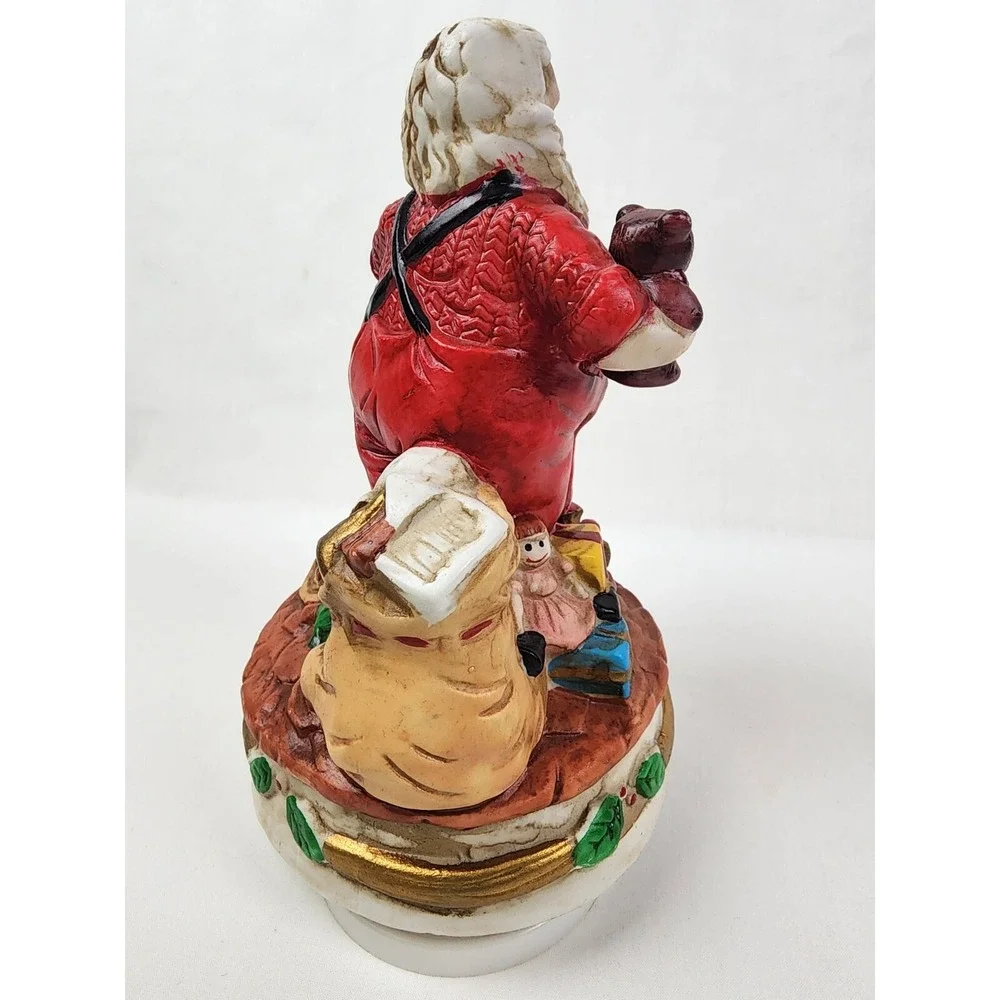 VTG Christmas‎ Wind-Up Porcelain Music Box plays 